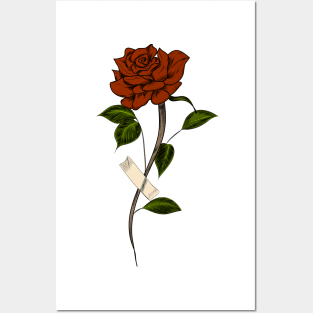 Red rose Posters and Art